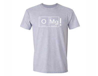XtraFly Apparel Men's OMG Periodic Table Oxygen Novelty Gag Crewneck Short Sleeve T-shirt