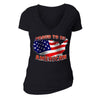XtraFly Apparel Women's USA Map Proud to be American Pride V-neck Short Sleeve T-shirt