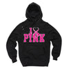 XtraFly Apparel I Love Pink Breast Cancer Ribbon Hooded-Sweatshirt Pullover Hoodie