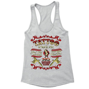 XtraFly Apparel Women's Tattoo Parlor Ink Inked Novelty Gag Racer-back Tank-Top
