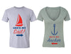 XtraFly Apparel Sail Anchor Vacation Valentine's Matching Couples Short Sleeve T-shirt