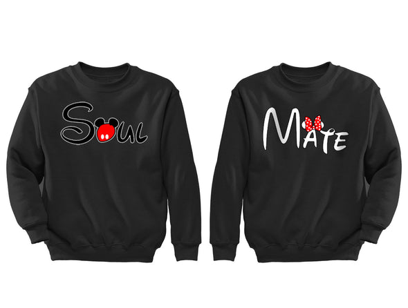 XtraFly Apparel Soul Mate Valentine's Matching Couples Pullover Crewneck-Sweatshirt