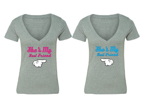 XtraFly Apparel BFF She's my best Friend Valentine's Matching Couples Short Sleeve T-shirt