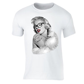 XtraFly Apparel Men's Nerdy Glasses Marilyn Monroe Crewneck Short Sleeve T-shirt