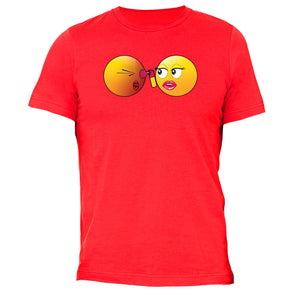 XtraFly Apparel Men's Emoji Pepper Spray Novelty Gag Crewneck Short Sleeve T-shirt