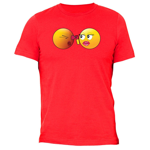 XtraFly Apparel Men's Emoji Pepper Spray Novelty Gag Crewneck Short Sleeve T-shirt
