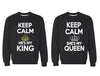 XtraFly Apparel King Queen Rey Reina Valentine's Matching Couples Pullover Crewneck-Sweatshirt