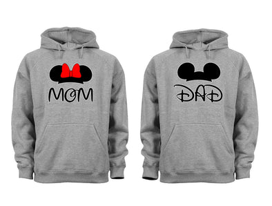 XtraFly Apparel Mom Dad Mommy Daddy Valentine's Matching Couples Hooded-Sweatshirt Pullover Hoodie