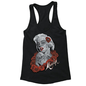 XtraFly Apparel Women's Dead Dia Los Muertos Marilyn Monroe Racer-back Tank-Top