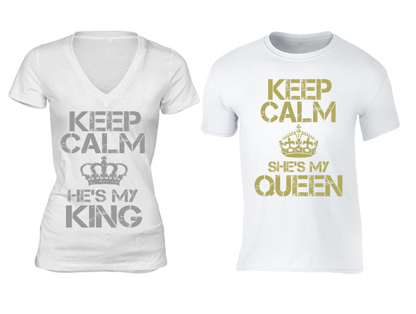 XtraFly Apparel Queen Reina King Rey Valentine's Matching Couples Short Sleeve T-shirt