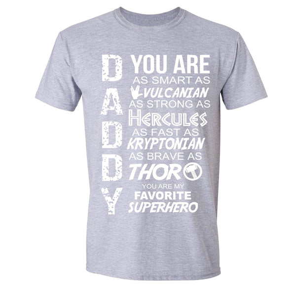 XtraFly Apparel Men's Daddy Superhero Thor Father's Day Crewneck Short Sleeve T-shirt