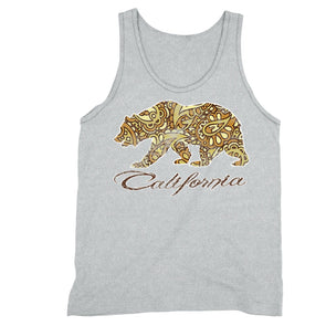 XtraFly Apparel Men's Paisley Brown Bear CA California Pride Tank-Top