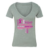 XtraFly Apparel Women's Breast Cancer Awareness V-neck Short Sleeve T-shirt