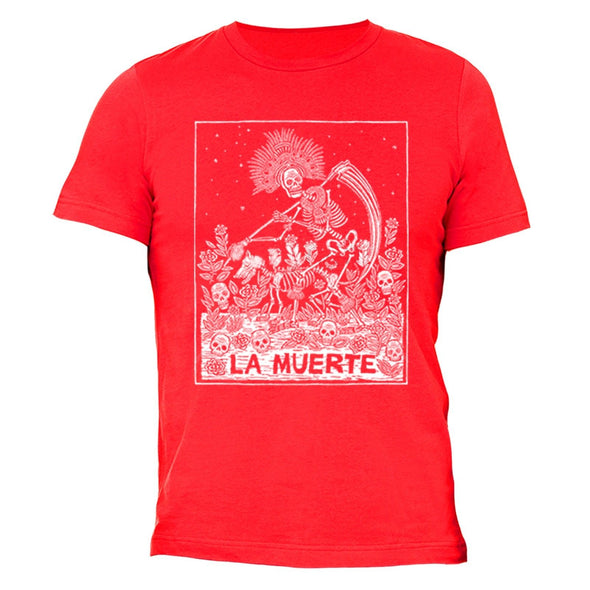 XtraFly Apparel Men's Loteria La Muerte Skull Mexican Heritage Crewneck Short Sleeve T-shirt