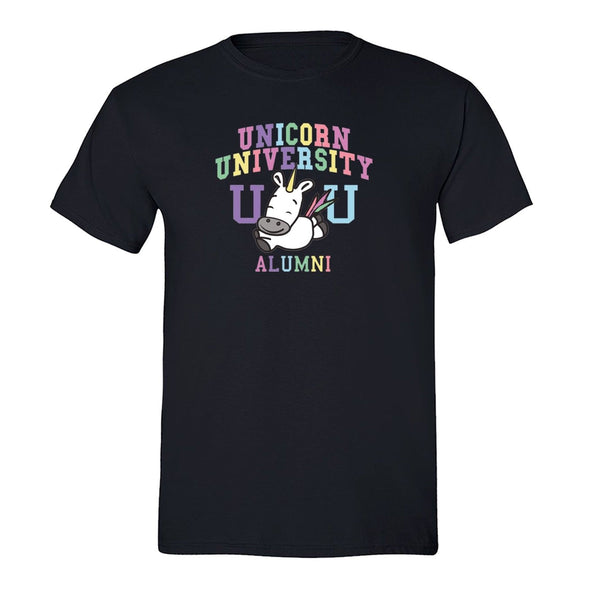XtraFly Apparel Men's Unicorn University Alumni Novelty Gag Crewneck Short Sleeve T-shirt
