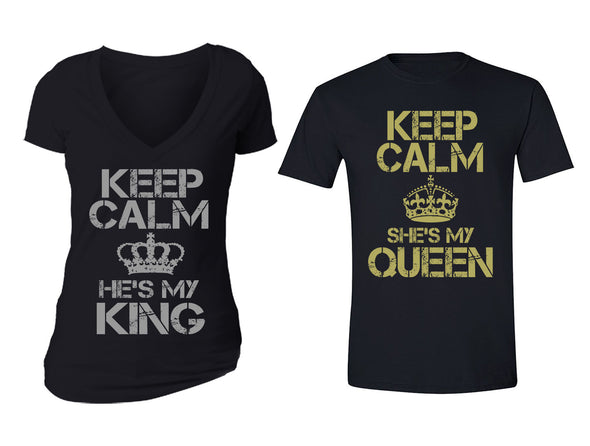 XtraFly Apparel Queen Reina King Rey Valentine's Matching Couples Short Sleeve T-shirt