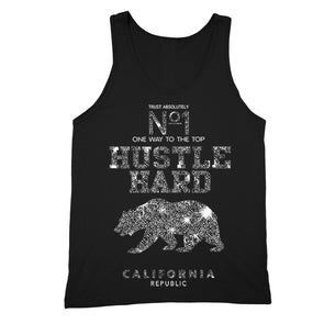 XtraFly Apparel Men's Hustle Hard Bear CA California Pride Tank-Top