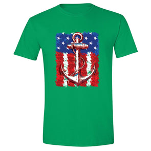 XtraFly Apparel Men's USA Anchor American Pride Crewneck Short Sleeve T-shirt