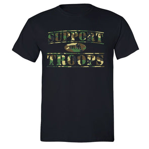 XtraFly Apparel Men's Support Our Troops Camo Military Pow Mia Crewneck Short Sleeve T-shirt