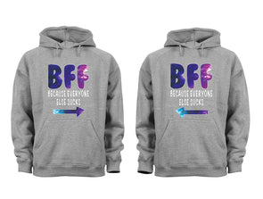 XtraFly Apparel BFF Galaxy Valentine's Matching Couples Hooded-Sweatshirt Pullover Hoodie