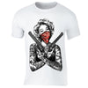 XtraFly Apparel Men's Red Bandana Guns Marilyn Monroe Crewneck Short Sleeve T-shirt