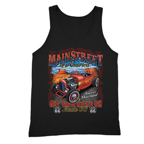XtraFly Apparel Men's Main Street Route 66 Car Truck Garage Tank-Top