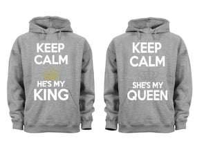 XtraFly Apparel King Queen Rey Reina Valentine's Matching Couples Hooded-Sweatshirt Pullover Hoodie