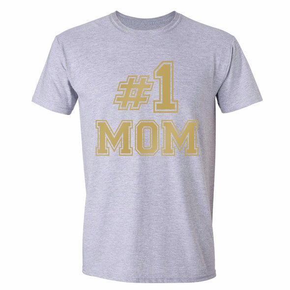 XtraFly Apparel Men's Number # 1 Mom Mother's Day Crewneck Short Sleeve T-shirt