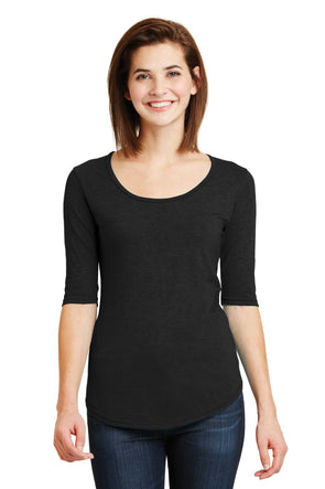 Anvil Ladies Tri-Blend Deep Scoop Neck 1/2-Sleeve Tee