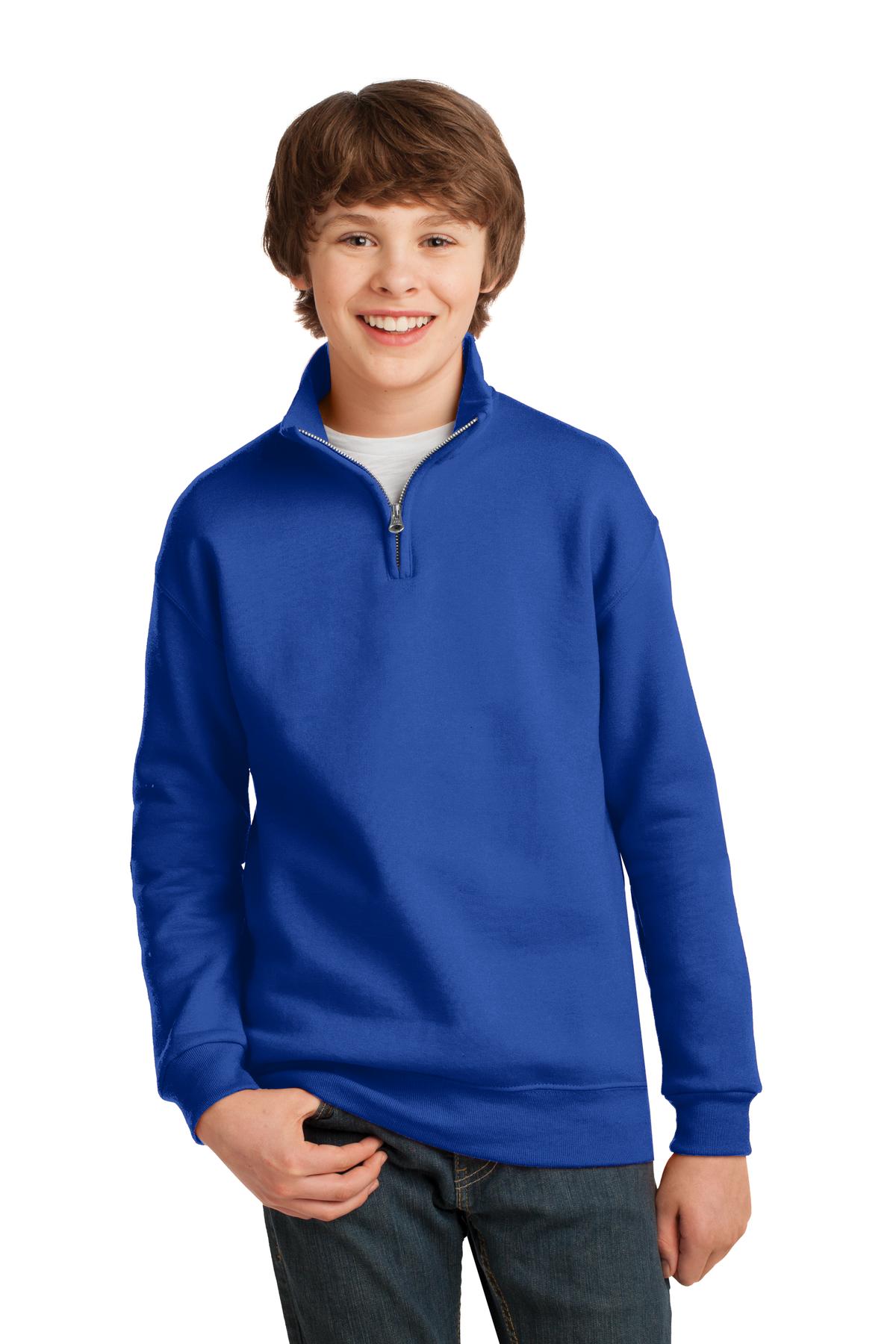 JERZEES NuBlend 1/4-Zip Cadet Collar Sweatshirt - 50/50 Cotton Poly Pill-Resistant Fleece, Oxford, X-Large - View #9