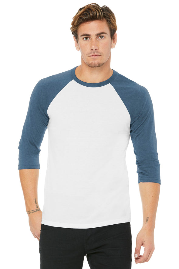 Bella+Canvas Unisex 3/4-Sleeve Baseball Tee