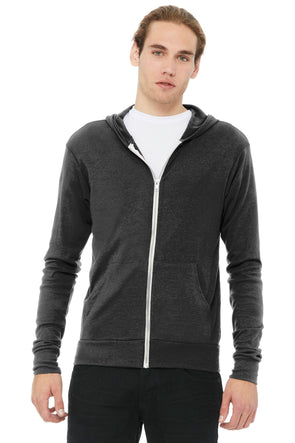 Bella+Canvas Unisex Triblend Full-Zip Lightweight Hoodie