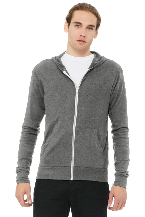 Bella+Canvas Unisex Triblend Full-Zip Lightweight Hoodie