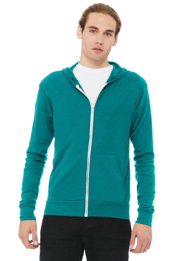 Bella+Canvas Unisex Triblend Full-Zip Lightweight Hoodie