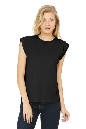 Bella+Canvas Women's Flowy Muscle Tee with Rolled Cuffs