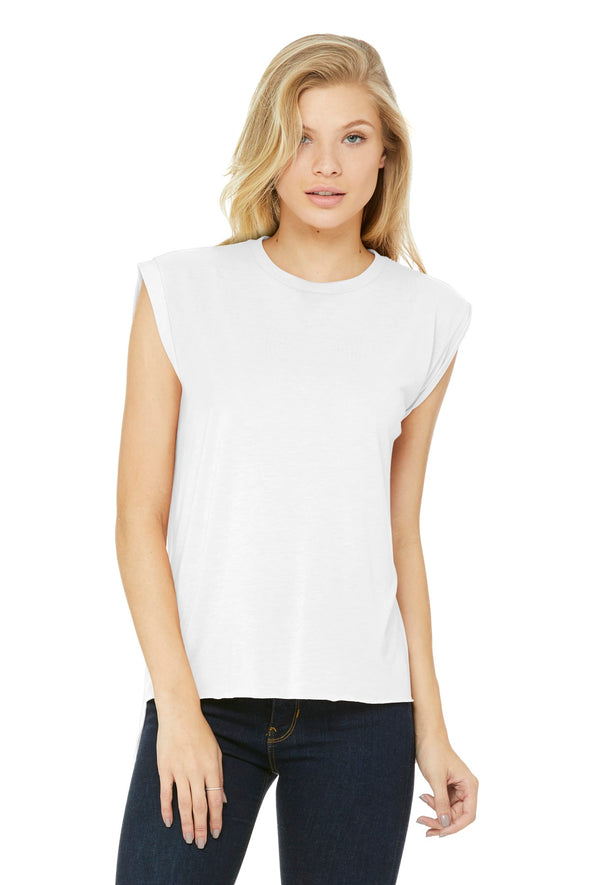 Bella+Canvas Women's Flowy Muscle Tee with Rolled Cuffs