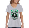 XtraFly Apparel Women's Sons of Ireland Motorcycle Shamrock St. Patrick's Irish V-Neck Short Sleeve T-Shirt