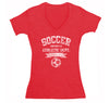 XtraFly Apparel Women's Soccer Property of Athletic Dept Sports Fan V-Neck Short Sleeve T-Shirt