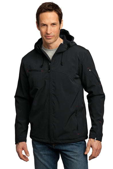 Port Authority Textured Hooded Soft Shell Jacket