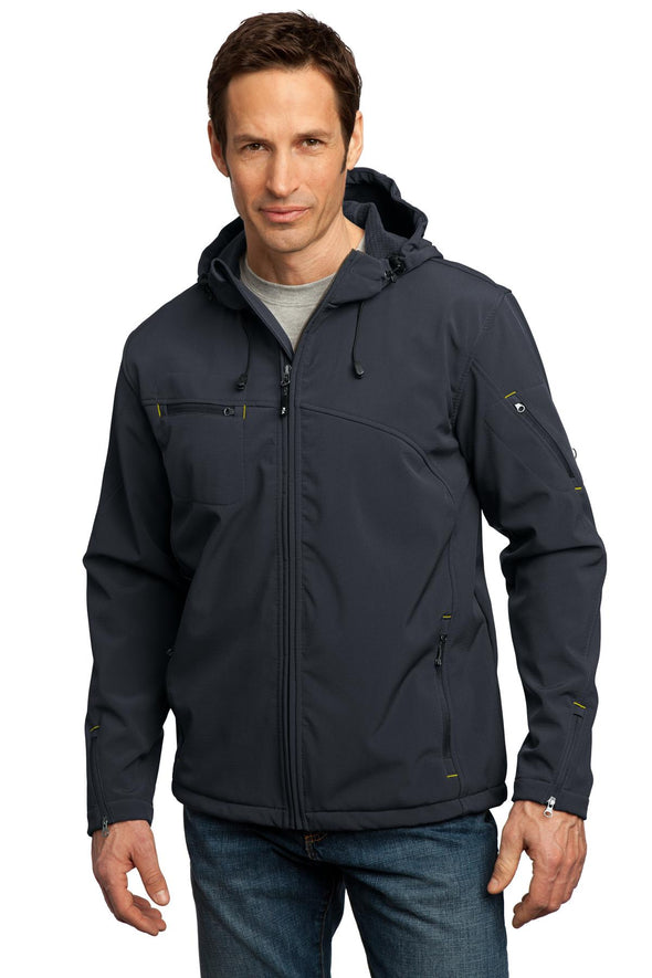 Port Authority Textured Hooded Soft Shell Jacket