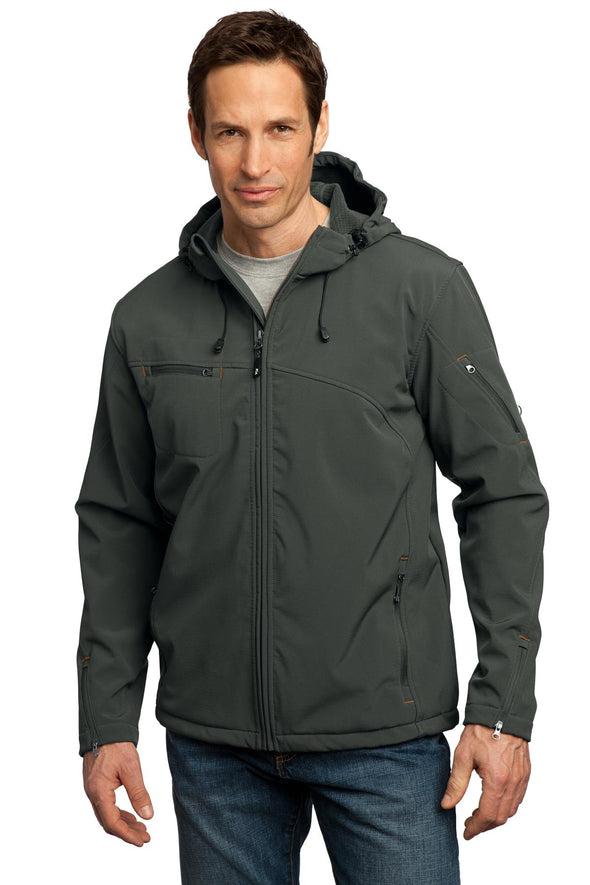 Port Authority Textured Hooded Soft Shell Jacket