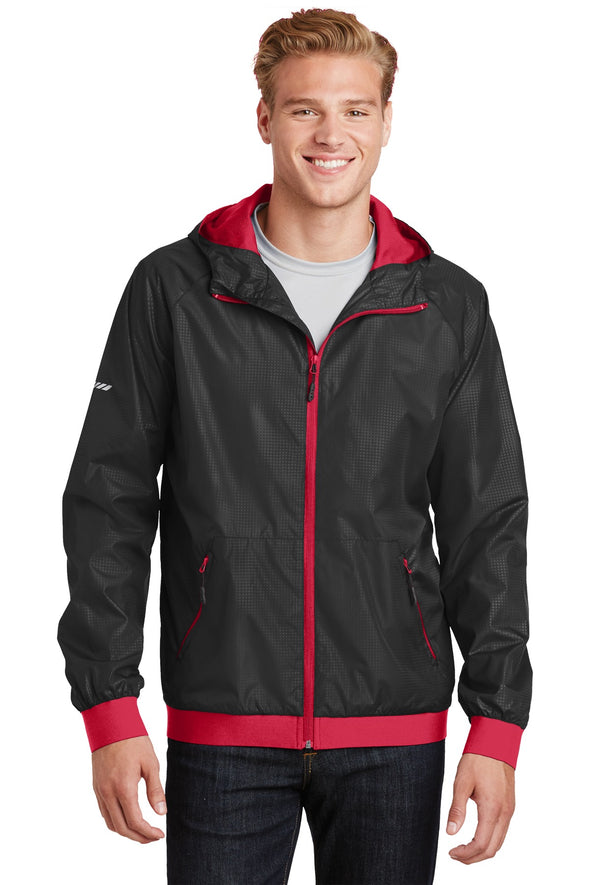 Sport-Tek Embossed Hooded Wind Jacket