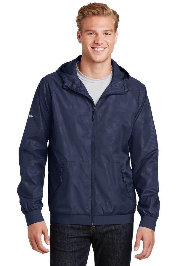 Sport-Tek Embossed Hooded Wind Jacket