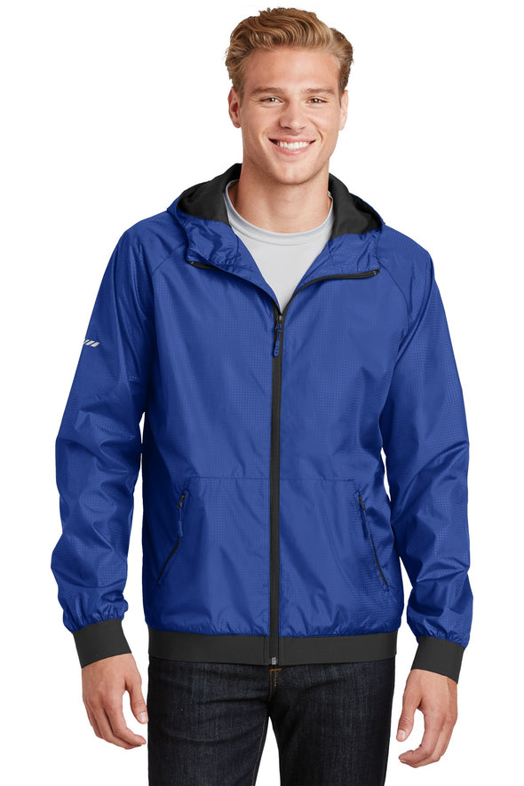 Sport-Tek Embossed Hooded Wind Jacket
