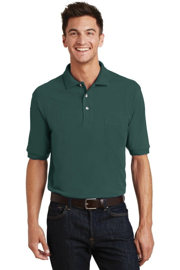 Port Authority Heavyweight Cotton Pique Polo with Pocket