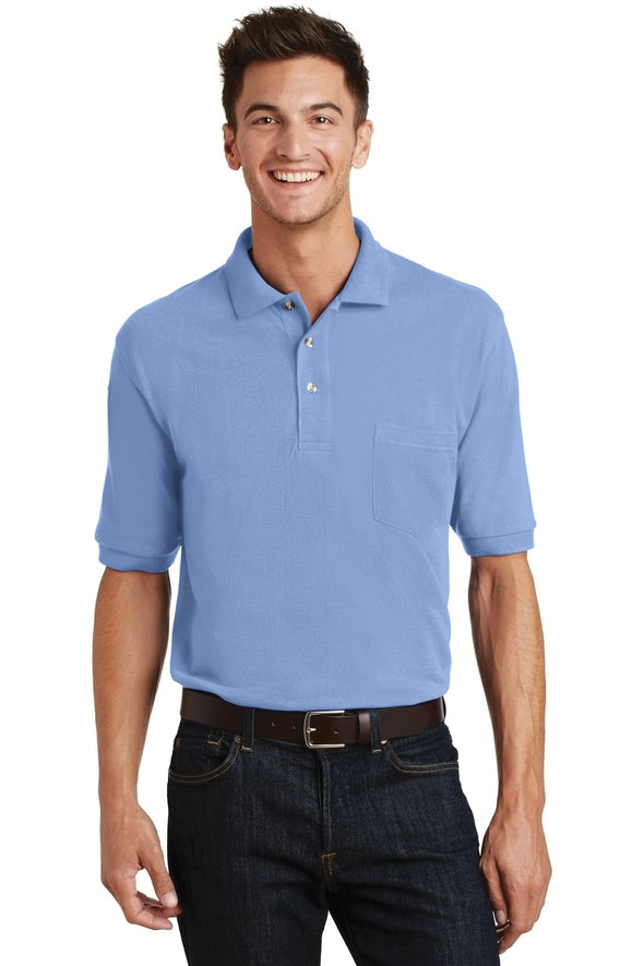 Port Authority Heavyweight Cotton Pique Polo with Pocket