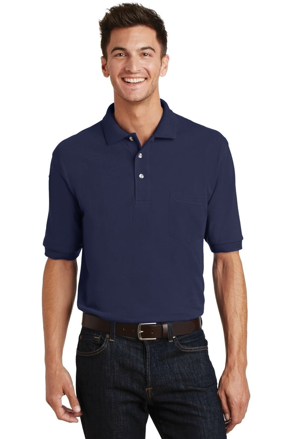 Port Authority Heavyweight Cotton Pique Polo with Pocket