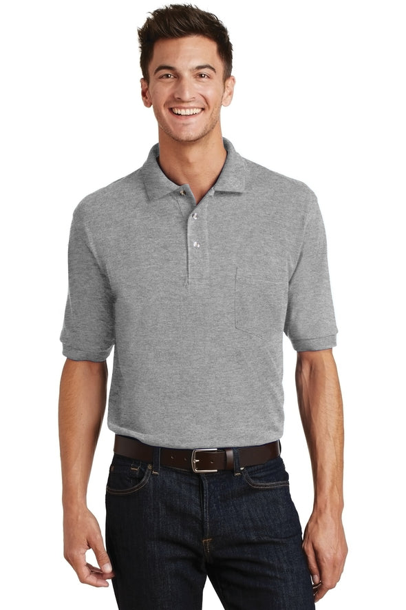 Port Authority Heavyweight Cotton Pique Polo with Pocket
