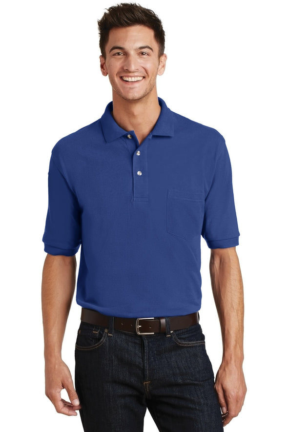 Port Authority Heavyweight Cotton Pique Polo with Pocket