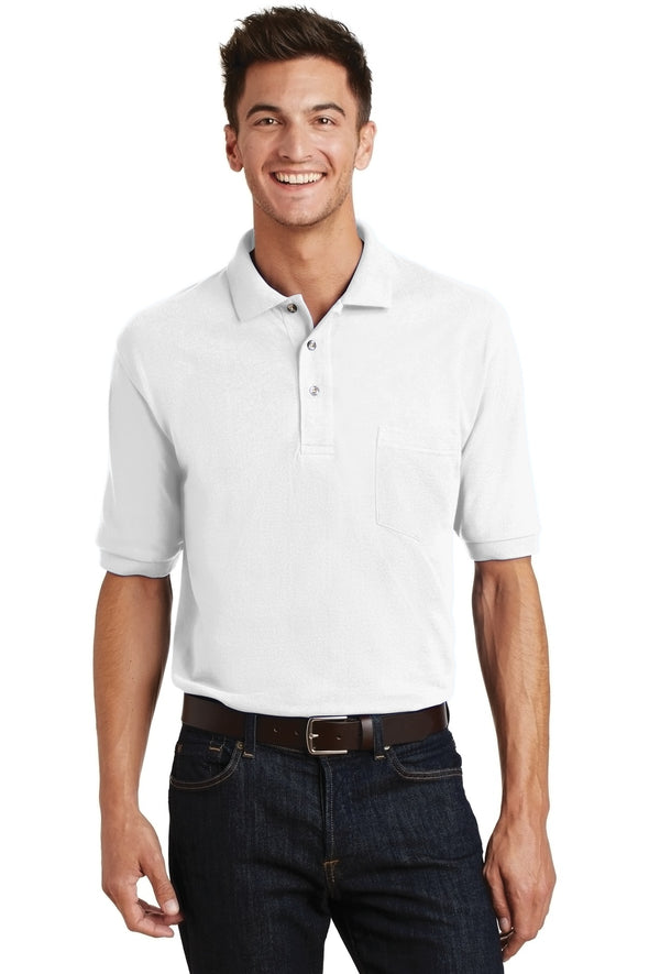 Port Authority Heavyweight Cotton Pique Polo with Pocket